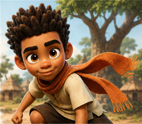 Kweku Anansi exploring the village