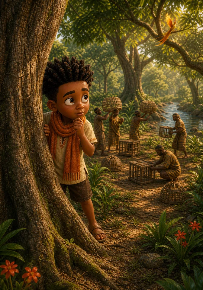 Illustration for Kweku Anansi and Common Sense, page 3
