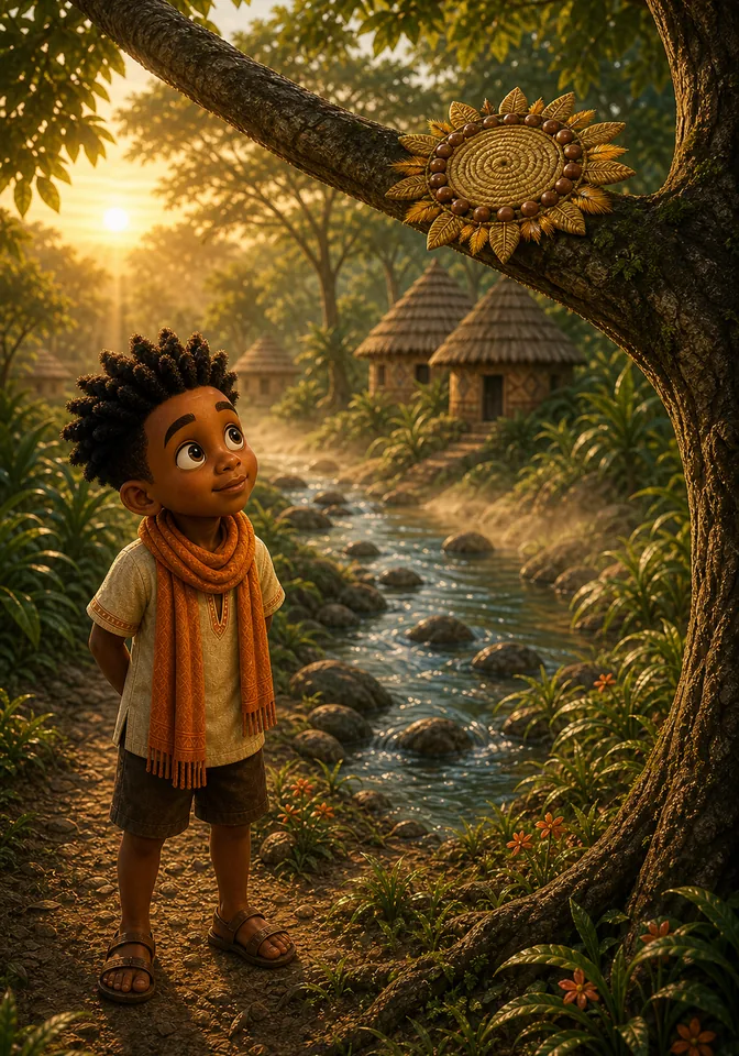 Illustration for Kweku Anansi and Common Sense, page 6