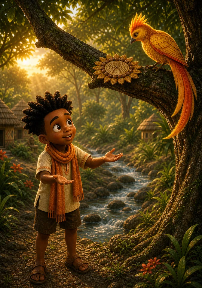 Illustration for Kweku Anansi and Common Sense, page 8