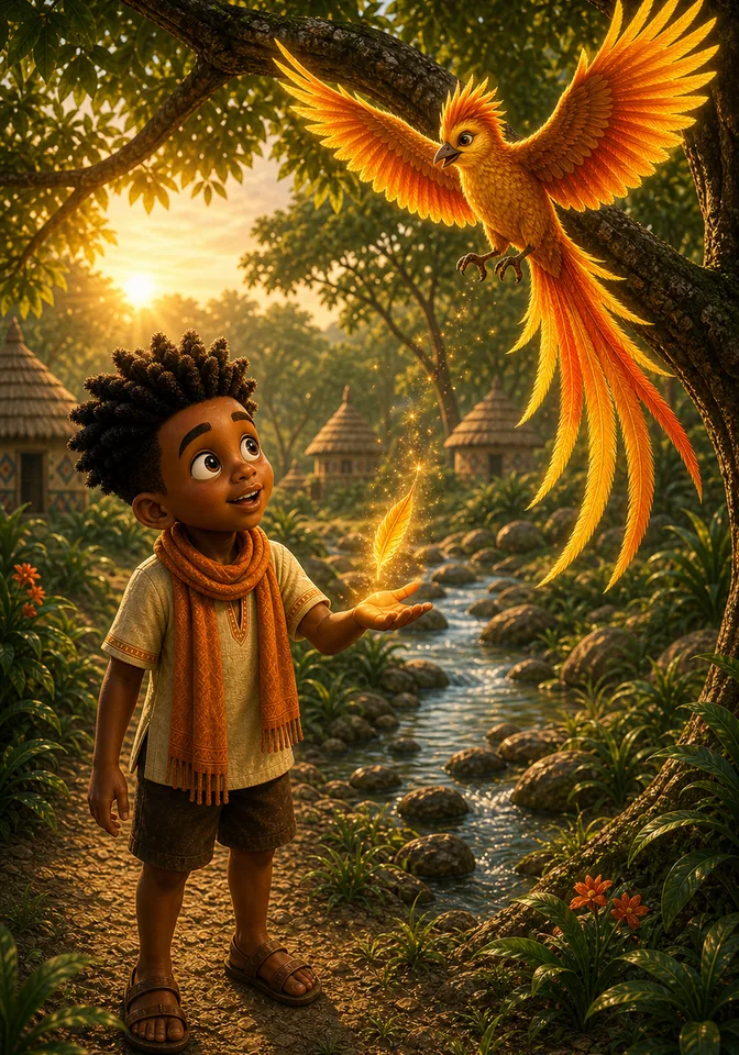 Illustration for Kweku Anansi and Common Sense, page 11