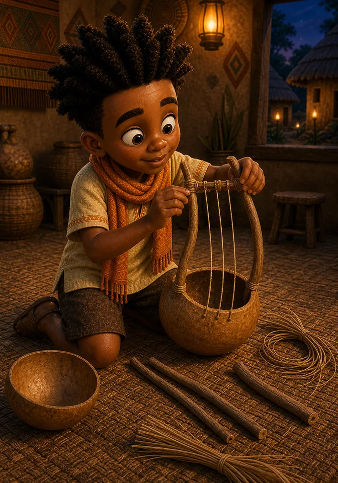 Illustration for Kweku Anansi and Nia the Leopard, page 4
