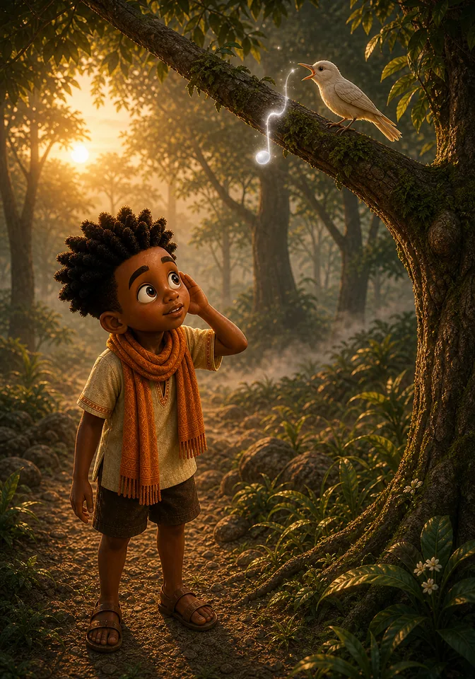 Illustration for Kweku Anansi and Nyame's Stories, page 5