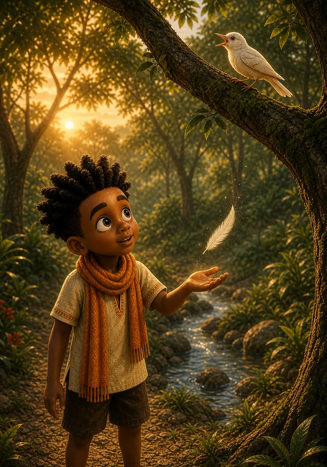 Illustration for Kweku Anansi and Nyame's Stories, page 6