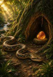 Illustration for Kweku Anansi and Ssese the Snake, page 1