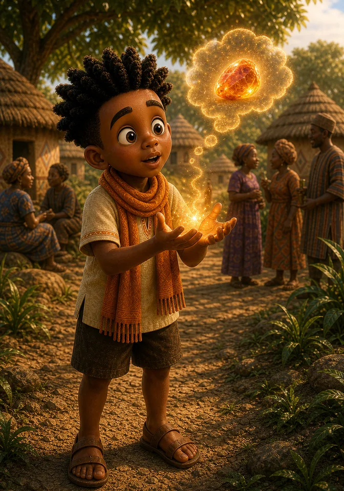 Illustration for Kweku Anansi and Ssese the Snake, page 2