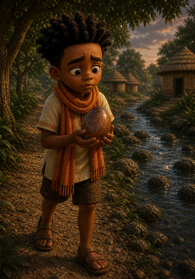 Illustration for Kweku Anansi and Ssese the Snake, page 8