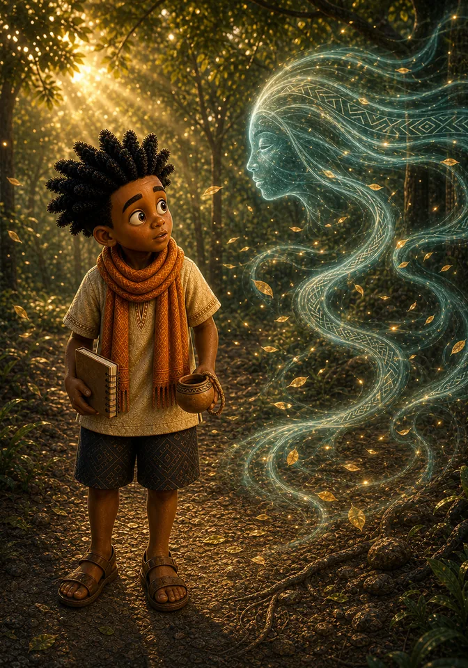 Binta offers Kweku a story-for-story bargain.