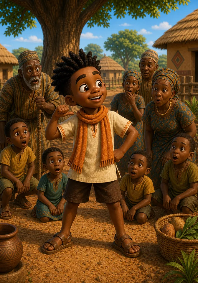 Illustration for Kweku Anansi and the Echoing Truth, page 3