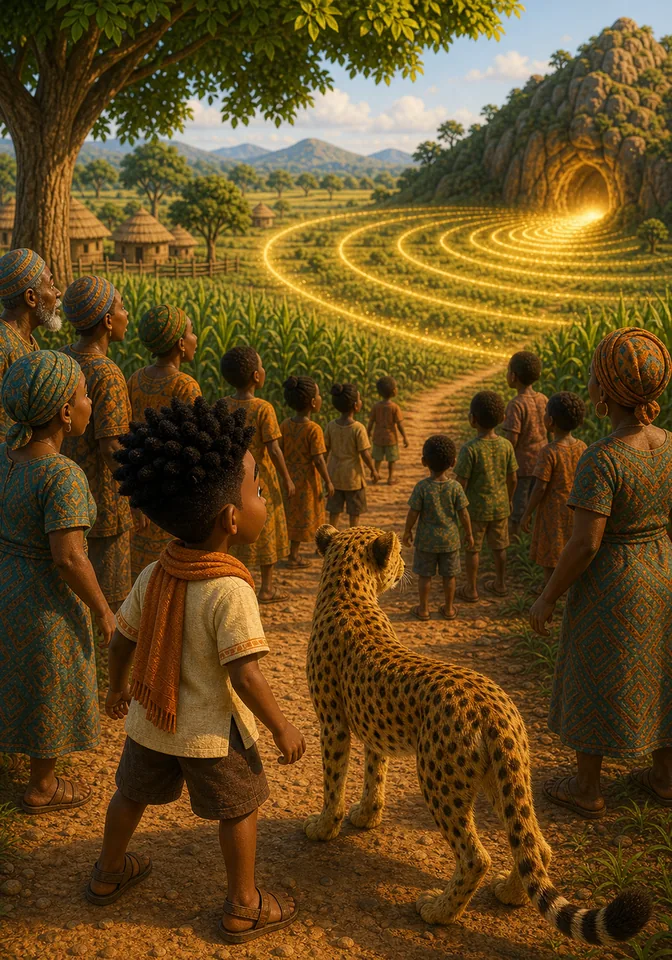 Illustration for Kweku Anansi and the Echoing Truth, page 9