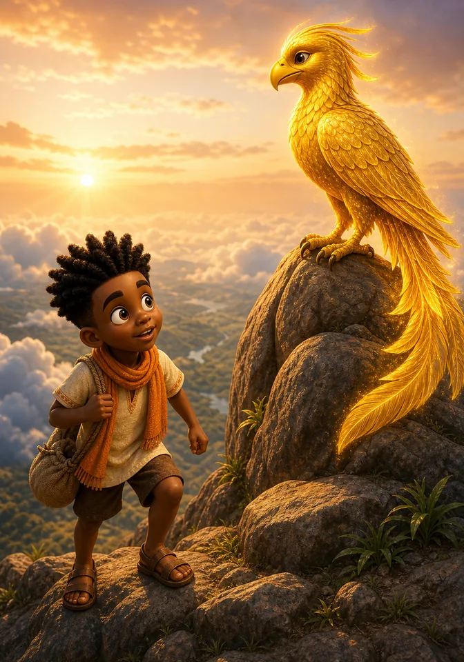 Illustration for Kweku Anansi and the Golden Feather, page 4