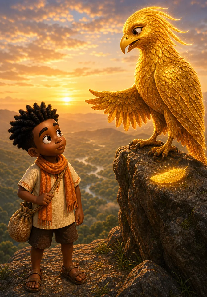 Illustration for Kweku Anansi and the Golden Feather, page 6