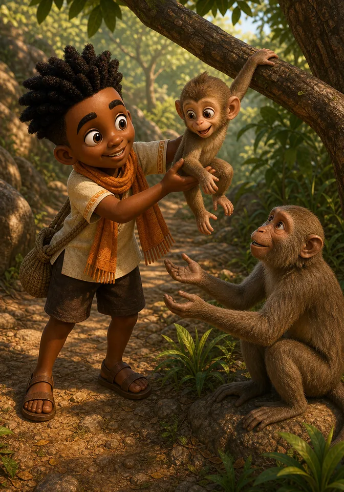 Illustration for Kweku Anansi and the Golden Feather, page 7