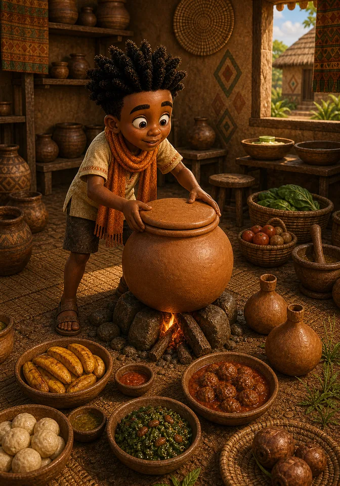 Illustration for Kweku Anansi and the Hidden Music, page 4