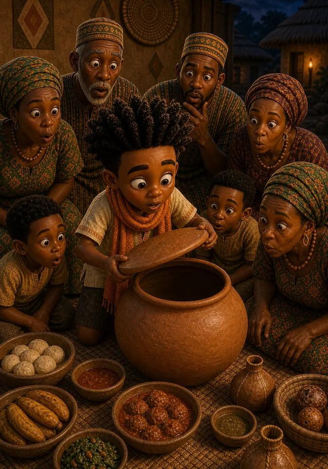 Illustration for Kweku Anansi and the Hidden Music, page 7