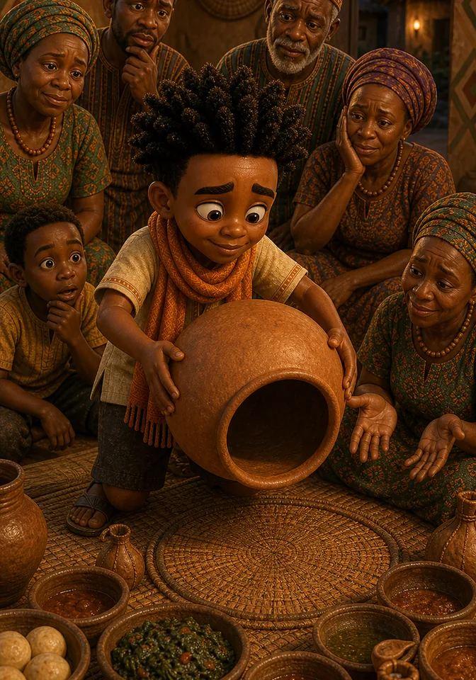 Illustration for Kweku Anansi and the Hidden Music, page 8