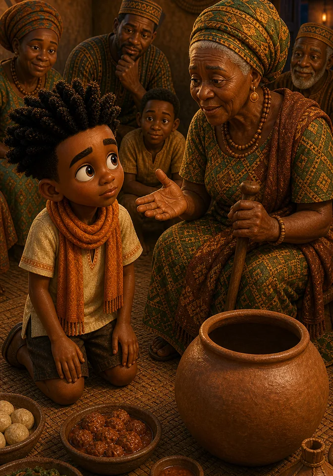 Illustration for Kweku Anansi and the Hidden Music, page 9