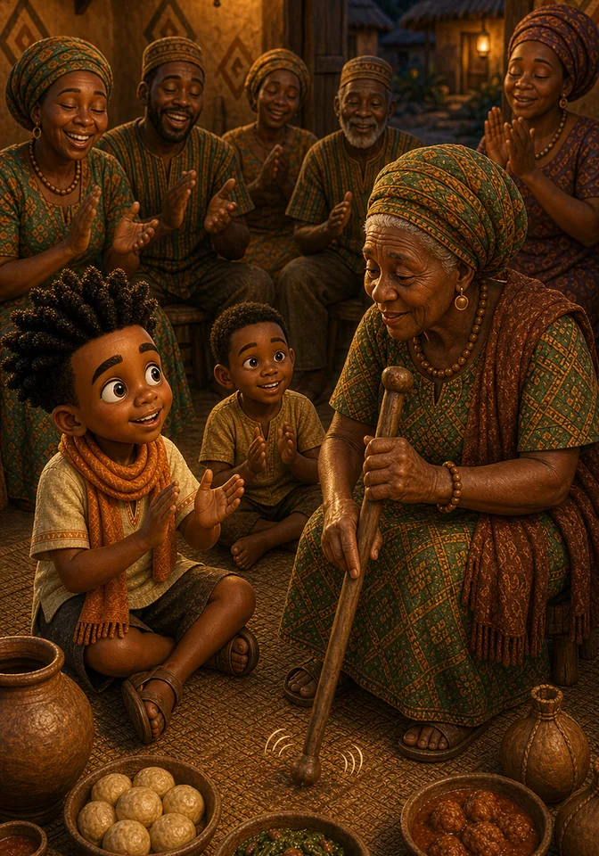 Illustration for Kweku Anansi and the Hidden Music, page 10