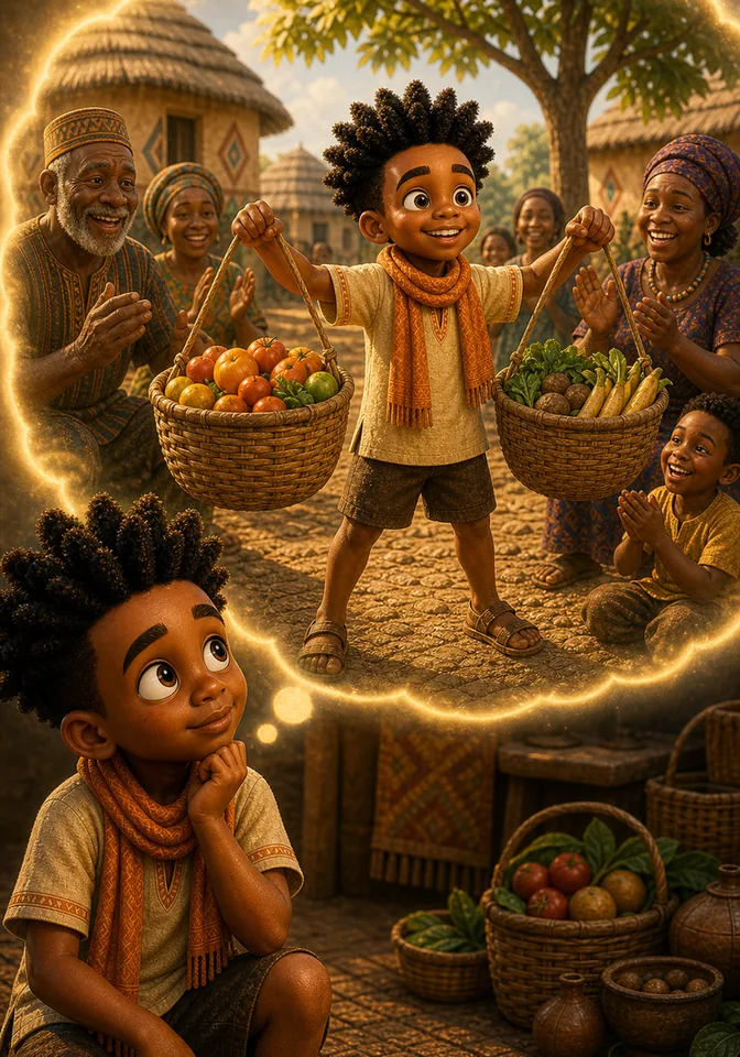 Illustration for Kweku Anansi and Sefu's Hidden Spring, page 4