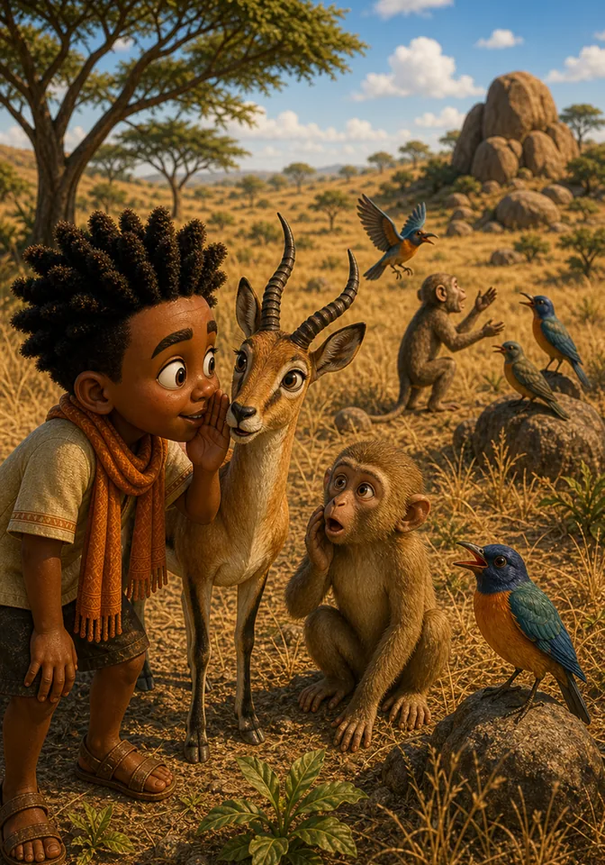 Illustration for Kweku Anansi and Sefu's Hidden Spring, page 6