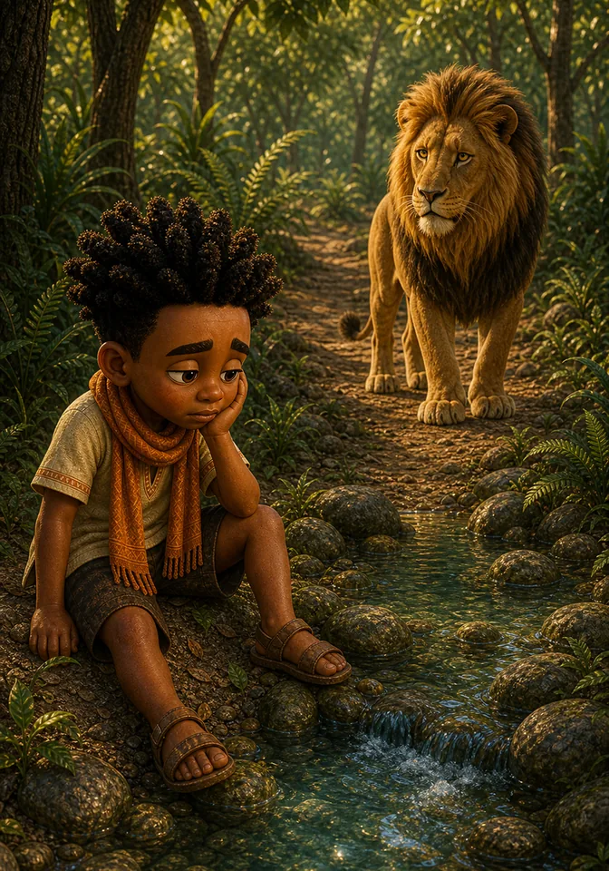 Illustration for Kweku Anansi and Sefu's Hidden Spring, page 10