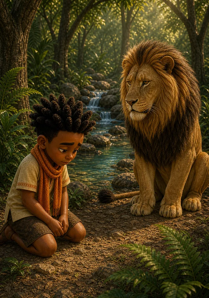Illustration for Kweku Anansi and Sefu's Hidden Spring, page 11
