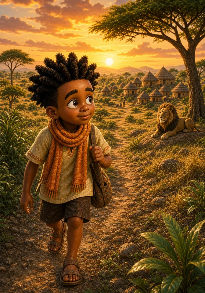 Illustration for Kweku Anansi and Sefu's Hidden Spring, page 12