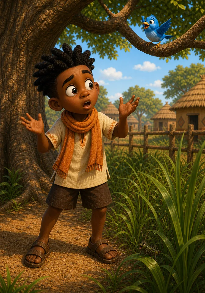 Kweku looks confused as Piku and Zith join his song.