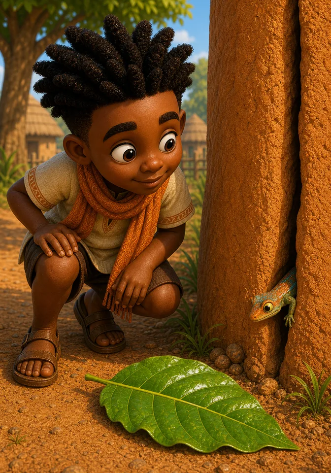 The little lizard cautiously pokes its golden-eyed head and front foot from the wall.