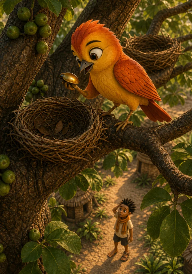 Okyere searches the baobab branches.