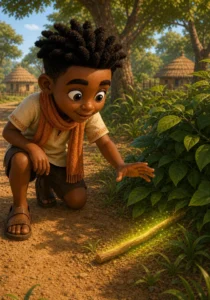 Illustration for Kweku Anansi and the Magic Stick, page 1