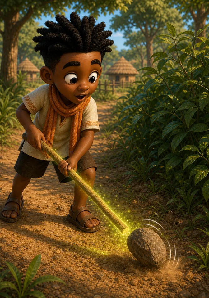 Illustration for Kweku Anansi and the Magic Stick, page 2
