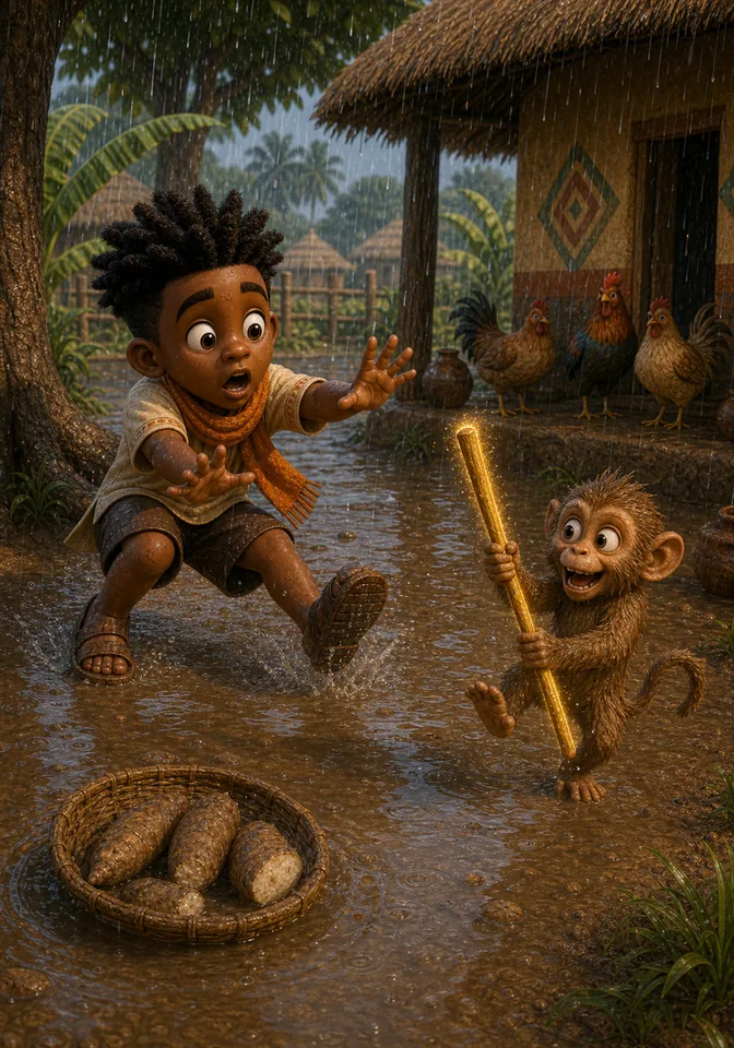 Illustration for Kweku Anansi and the Magic Stick, page 8