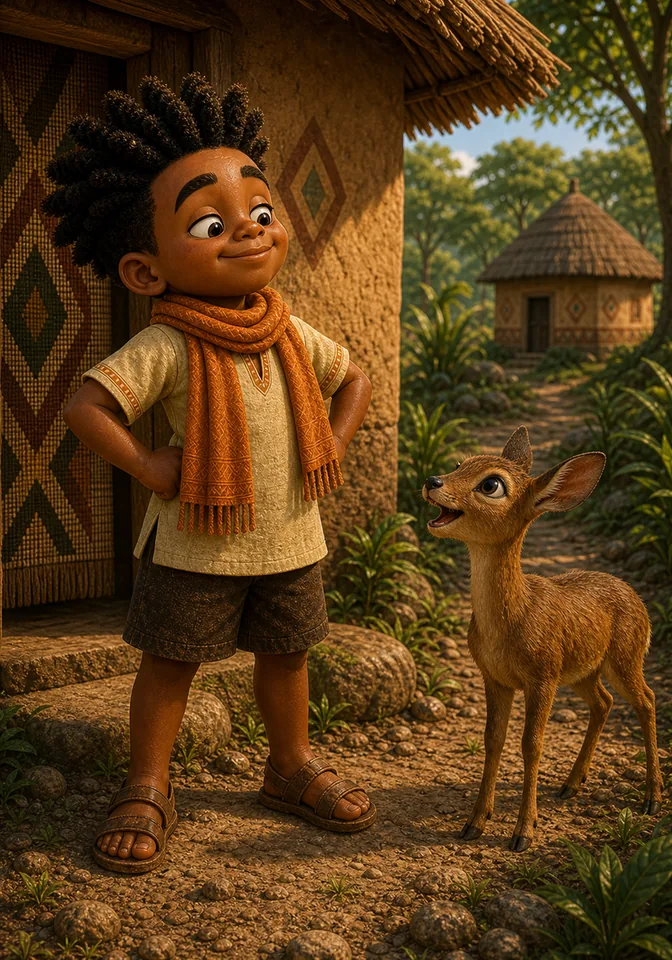 Illustration for Kweku Anansi and the Moss-Covered Rock, page 9