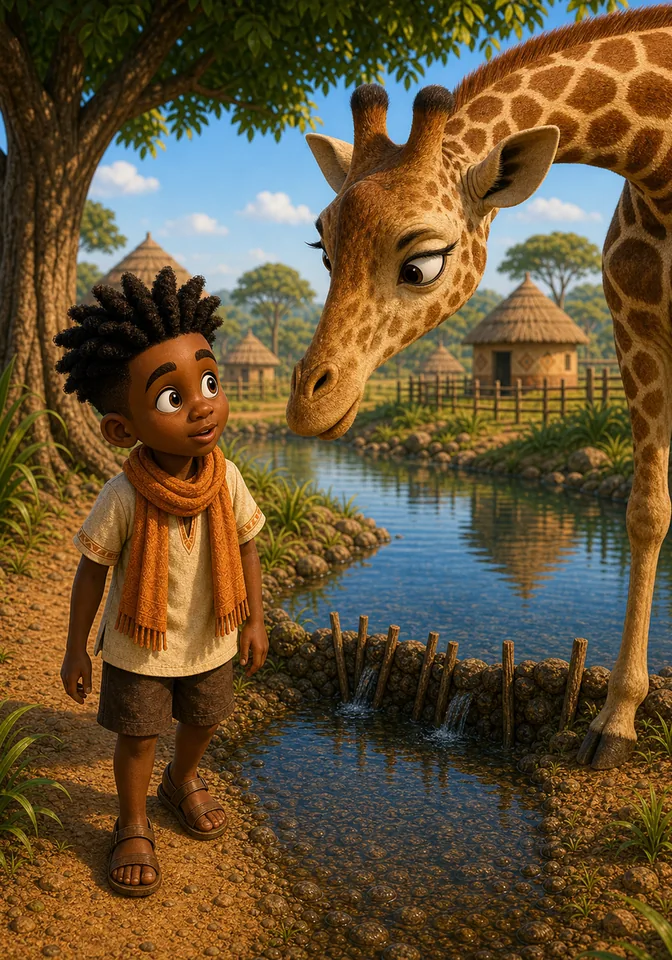 Illustration for Kweku Anansi and the River's Song, page 6