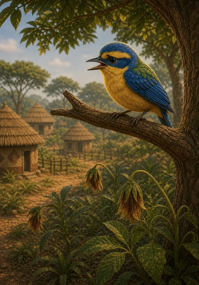 Illustration for Kweku Anansi and the Silent Songbird, page 6