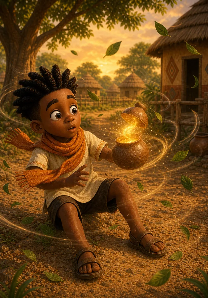 Illustration for Kweku Anansi and the Silent Songbird, page 8