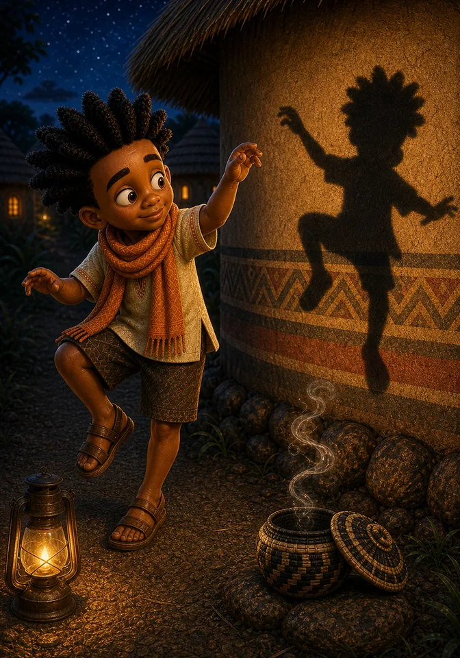Kweku catches the sound of a shadow in a woven basket.