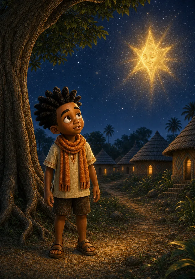 Sanaa, the brightest star, speaks gently to Kweku.