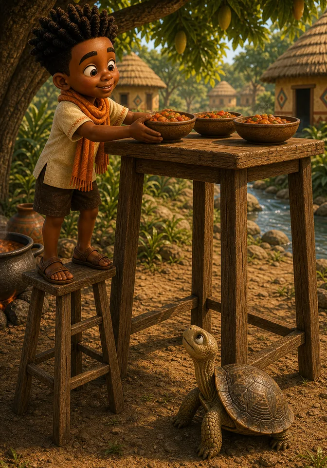 Illustration for Kweku Anansi and the Turtle, page 3