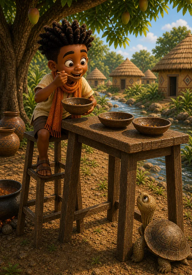Illustration for Kweku Anansi and the Turtle, page 5
