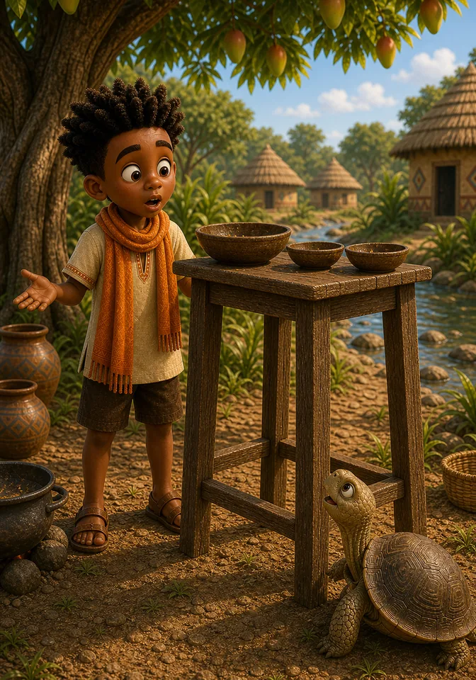 Illustration for Kweku Anansi and the Turtle, page 6