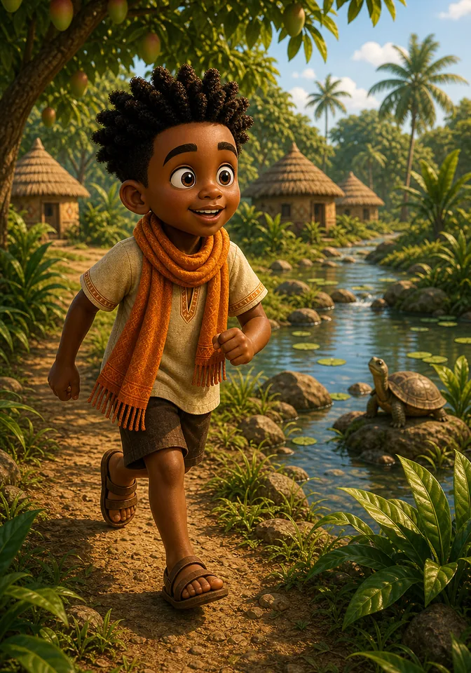 Illustration for Kweku Anansi and the Turtle, page 7