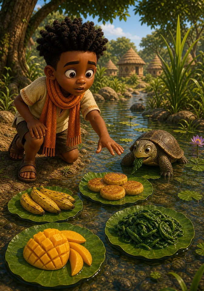 Illustration for Kweku Anansi and the Turtle, page 9