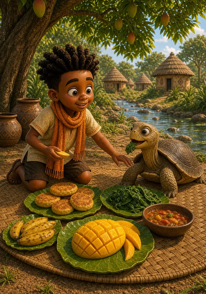 Illustration for Kweku Anansi and the Turtle, page 10