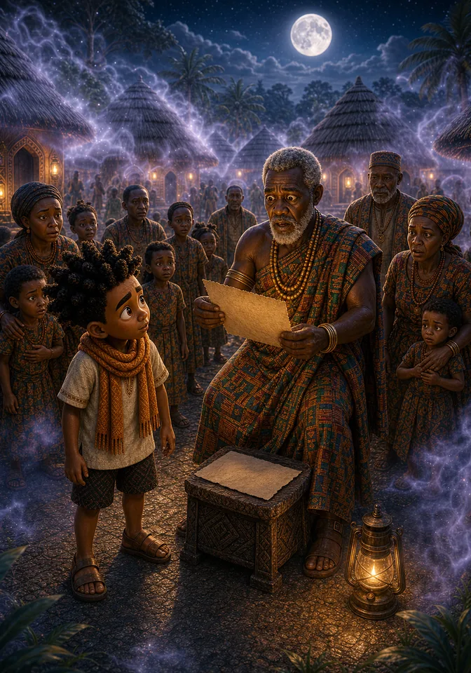The ceremony fails as the village begins vanishing into silver mist.