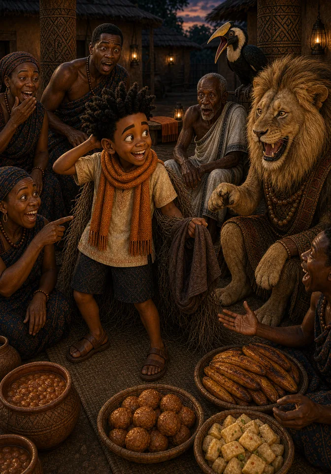 Kweku's disguise slips and the gathering recognizes him.